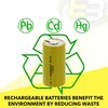 Exell Battery C Size 1.2V 3000mAh NiCD Rechargeable Battery with Tabs EBC-335-1